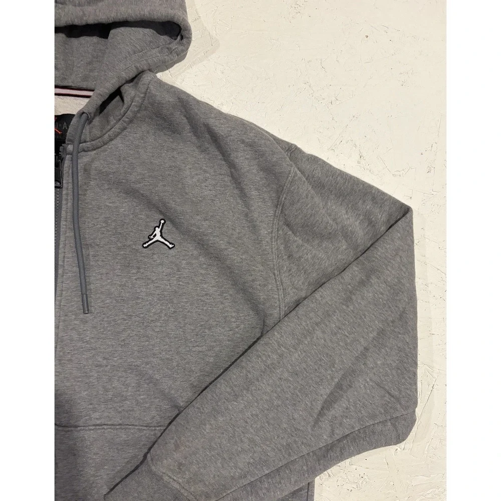 Nike Jordan‎ Carbon Heather Essential Fleece Full-Zip Hoodie Men's Size Large